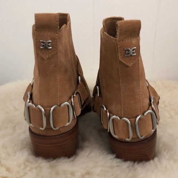 Sam Edelman Bellamie Leather Suede Western Style Ankle Boots Camel Size 6 - Picture 8 of 11
